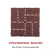 Échantillon Gratuit Prix Abordables 300*300mm Carré WPC Emboîtable Antidérapant Étanche Écologique Grain de Bois Lisse Moderne pour Jardin