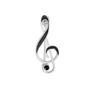 Broche de Lujo con Perlas y Nota Musical Tridimensional, Chapado en Oro, para Mujer - Product Image 4