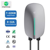 Nueva Estación de Carga para Vehículos Eléctricos AC de 22kW, Aprobada por TUV, Controlada por Página Web 4G/WiFi, IP65, Tipo 1/Tipo 2/GB/T, WrightCharge