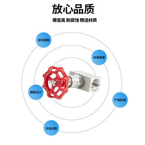 Válvula de aguja de acero inoxidable 304 J13W-320P con rosca interna para control de presión de gas, agua y aceite, válvula de corte de 4/5 pulgadas - Product Image 4