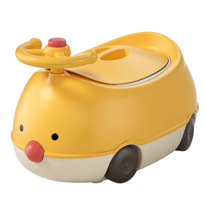 Y Little Chick Steering <b>Wheel</b> Toilet <b>Plastic</b> Potty Training Seat For Toddlers With <b>Wheels</b> And Handle Cartoon Design - Product Image 1