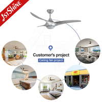 Ventilateur de plafond 1stshine 54 pouces avec lumière LED, moteur DC, télécommande intelligente, ultra silencieux, décoratif et moderne
