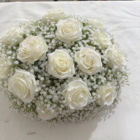 IFG fournitures de mariage 50cm blanc rose bébé souffle fleur boule arrangement pour centre de table