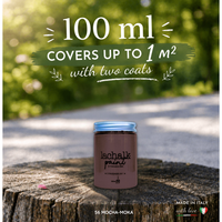 Peinture à la craie hybride LaChalk 56 MOCHA 100ml avec pinceau, fabriquée en Italie pour la peinture de meubles