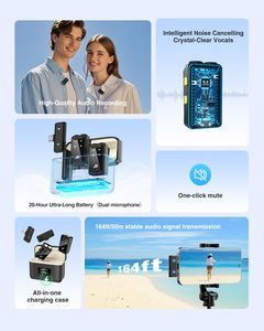 Sx22 Dual-Sử Dụng Chuyên Nghiệp Không Dây Condenser Lavalier Microphone Cardioid 1-On-2 Kết Nối Cho Iphone <span class=keywords><strong>Android</strong></span> type-C - Product Image 6