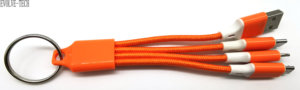 0,13 <span class=keywords><strong>M</strong></span> tejido multifuncional 3 en 1 llavero de Cable de carga USB Cable de carga rápida 8pin micro tipo c USB2.0 USB cable - Product Image 2