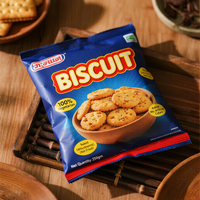 Sacs d'emballage personnalisés en PE de qualité alimentaire pour snacks et biscuits, avec fermeture arrière, vente en gros