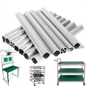 Tuyau maigre en aluminium de 28mm Tube <span class=keywords><strong>Kaizen</strong></span> Karakuri Support de production industrielle Tuyau d'établi Matériel Ligne de production de tuyaux en acier - Product Image 1