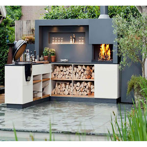 Sonnengeschützte Outdoor-Kücheninsel aus Edelstahl 304 mit <span class=keywords><strong>BLUM</strong></span> Soft-Closing-Küchenschrank - Product Image 4