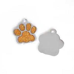 DIY nuevo brillo gato perro Pow <span class=keywords><strong>huella</strong></span> colgante polvo brillante aleación pequeño perro mascota accesorio Metal artesanía mascota etiqueta de identificación - Product Image 6