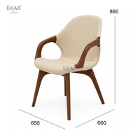 Chaise de salle à manger moderne de luxe en bois massif, design italien, fauteuil rembourré, mobilier de cuisine minimaliste pour villa