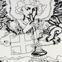 Tapisserie murale, petite affiche, nappe de table à thème cartes de tarot, motif Judgement, en coton blanc, décoration de porte, magnifique, par Indian Consigners
