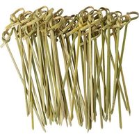 Brochettes en bambou nouées jetables certifiées FSC pour barbecue, bâtonnets à fruits en bambou noués, pics à brochettes en vente