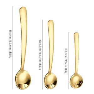 Rose Gold Stainless Steel <b>Coffee</b> <b>Spoon</b> 8cm Round Head Seasoning <b>Spoon</b> For Tea And <b>Coffee</b> Serving - Product Image 2