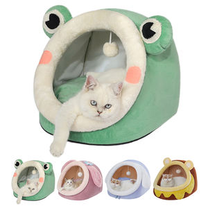 Nettes Katzen höhlen bett für Innen katzen, Katzen betten mit rutsch festem Boden, wasch bares abnehmbares Kissen, blau - Product Image 6