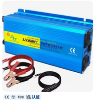 Convertisseur de courant à onde sinusoïdale pure 2000W continu/4000W de crête DC 12V/24V AC 110V/220V portable avec affichage numérique pour voiture, camping, solaire