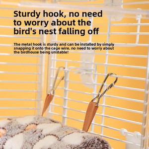 Winterwarm katoenen papegaaiennest met sluiting voor kleine Sun Conures, Lovebirds & Budgerigars - hangend vogelhuisje - Product Image 4