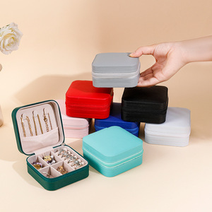 Portable Jewelry Box Ring Necklace Earring Storage Organizer Compact Travel Case With Compartments For Women And Girls - Product Image 3