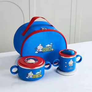 Boîte à lunch pour enfants en acier inoxydable 316 avec design de dessin animé, ensemble tasse et bol pour la maternelle, idée cadeau pour l'alimentation des bébés - Product Image 3