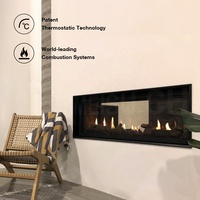 Cheminée à gaz flottante MEISU.CH pour meuble TV, avec télécommande intelligente, flamme réelle, brûleur double face, cheminée à gaz tubulaire