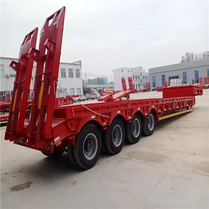 Camion remorque 3 essieux 4 essieux 50 tonnes 60 tonnes robuste hydraulique col de cygne Lowboy lit bas semi-remorque camion - Product Image 2