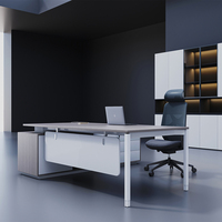 Bureau d'angle exécutif en bois en forme de L Mobilier de bureau de luxe pour PDG Bureau de direction