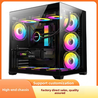 Boîtier d'ordinateur de jeu OEM/ODM Mid Tower MicroATX ITX ARGB avec cadre en acier, panneau latéral en verre acrylique, USB frontal, refroidissement par eau