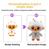 Le chiffre fait sur commande de peluche joue les oreillers corporatifs de poupées de coton de mascottes de petit lot sur commande Images