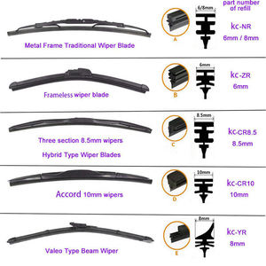 Venta al por mayor Escobillas limpiaparabrisas Recarga de silicona Tiras de goma Recarga de cuchillas Limpiaparabrisas plano suave híbrido - Product Image 2
