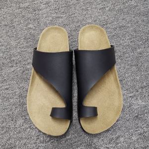 <span class=keywords><strong>Sandalias</strong></span> Planas Antideslizantes con Anillo para el <span class=keywords><strong>Dedo</strong></span> del Pie, Parte Superior de Cuero PU y Plantilla de Corcho para <span class=keywords><strong>Hombre</strong></span>, Uso Diario, Casual, al Aire Libre, Verano y Playa - Product Image 3