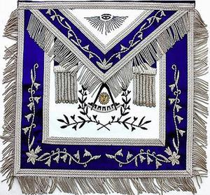 Tablier de maître maçon brodé à la main Décoration perlée magnétique de haute qualité Tissu Regalia pour maîtres maçons - Product Image 3