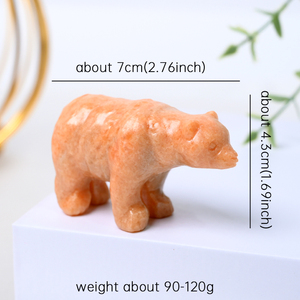 Venta al por Mayor de Adorables Esculturas de Animales de Cristal, Tallado de Oso en Piedra de Cristal Natural para Recuerdo - Product Image 2