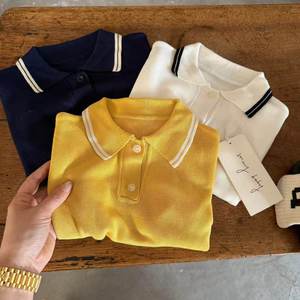 Nouveau <span class=keywords><strong>Polo</strong></span> d'été respirant à manches courtes et couleur unie pour bébé garçon - Collection Boutique Printemps/Été - Product Image 4