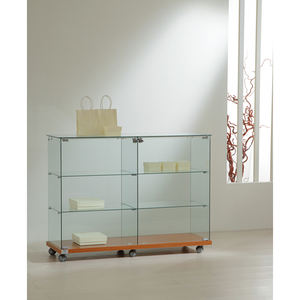 Vitrina Italiana LL 117X40Xh90 cm OF1290 con Cristal Templado Color Wengué, Categoría de Producto: Vitrinas y Armarios de Exhibición - Product Image 1