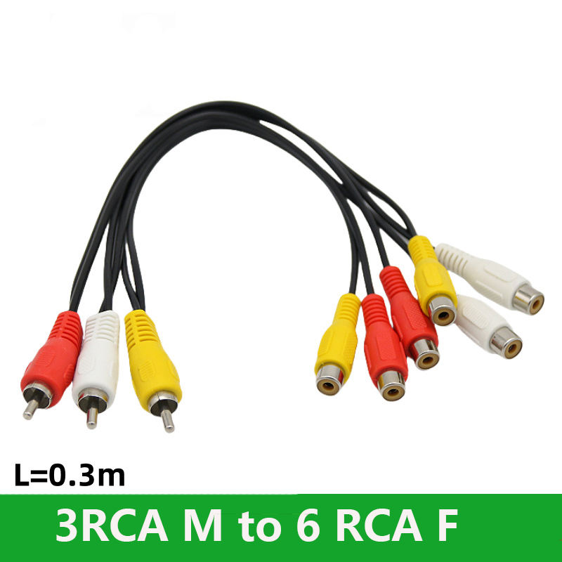 Noir 3RCA M À 6RCA F