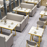 Ensemble table et chaises de restaurant en métal, mobilier de luxe pour hôtel, canapé banquette avec table et chaises, vente en gros directe usine Foshan