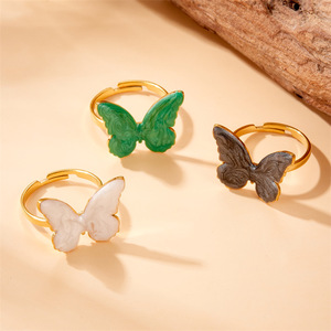 Butterfly Stainless Steel <b>Adjustable</b> <b>Ring</b> Unisex Jewelry Gift Fashion <b>Rings</b> - Product Image 1