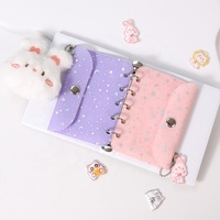 Bolsillos de carpeta de estrella láser con bolsas de carpeta de botón a presión Pvc M5 Sobres de presupuesto de hojas sueltas Bolsas de archivo para tarjeteros