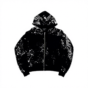 Ropa de Diseñador de Alta Calidad, Sudadera con Capucha y Cremallera para Hombre, Estilo Urbano, Estampado Digital, Bolsillos, Nailon/Algodón - Product Image 6
