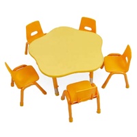 Enfants garderie maternelle meubles enfants étude Table chaise ensemble 8 ans rond fleur forme en plastique bureau