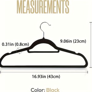 Perchas de Terciopelo Negras Antideslizantes, Perchas Resistentes para Abrigos, Gancho Giratorio de 360 Grados, Barra para Corbatas, Almacenamiento para Armario - Product Image 5
