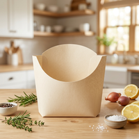Boîte à frites en papier facile à tenir, logo personnalisé, emballage jetable pour la restauration rapide