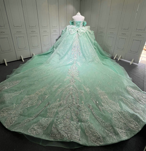 Mumuleo Vestido de Quinceañera Aqua con Cristales Brillantes Vestidos de 15 Años Princesa Dulces 15 16 Años para Fiesta de Cumpleaños - Product Image 2