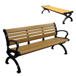 Mobili da giardino panca da parco commerciale per esterni rustica panca per sedia pubblica composita in plastica di legno con o senza schienale