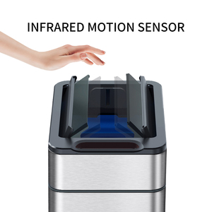 Iintelli Thùng rác nhà bếp bằng thép không gỉ 13 gallon Thùng rác mở đôi Thùng rác cảm biến Thùng rác thông minh - Product Image 2