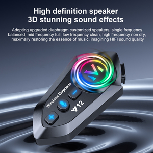 Nuevo Auricular Inalámbrico Inteligente Y12 IP56 a Prueba de Agua para Casco de Motocicleta V5.3 con Radio FM, Sonido Estéreo y Batería de 500 mAh - Product Image 5