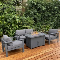 Table de foyer au gaz rectangulaire en aluminium de 46 pouces avec canapés