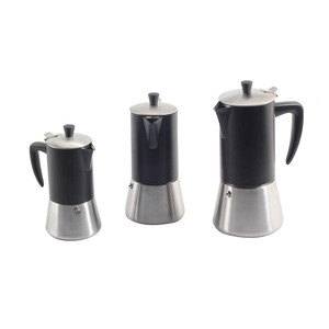 Cafetera Moka de Acero Inoxidable, Juego de 3 Piezas, Estilo Italiano, Cafetera Percoladora - Product Image 5