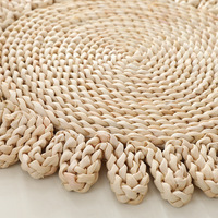 Sets de table ronds en écorce de maïs de 15 pouces, style bohème, tissés en rotin, sous-assiettes de ferme pour Thanksgiving, pour table de cuisine