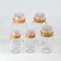 Botol Plastik PET Madu dengan Corong Anti Tumpah, Tutup Sekrup Pengisi Selai Tebal, Kemasan Makanan Model Segel Zhejiang